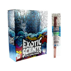 Exotic Scents Hand-Dipped Incense Sticks – 18 Assorted Fragrances, 11” Long + 1 Holder