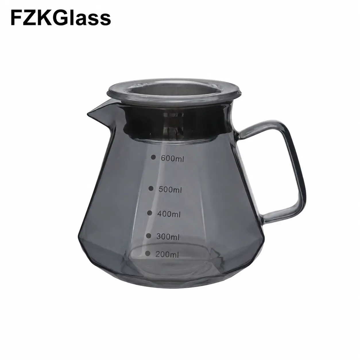 Dark Gray Diamond Coffee Server – Stylish 600ml/20oz High-Borosilicate Glass Carafe, Heat-Resistant, Durable & Elegant Coffee Pouring Pot for Home, Office, Café, Barista Use #weeklydeals