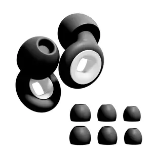 Reusable Soft Silicone Earplugs, Comfortable Sleep Swimming Travel Ear Plugs, XS S M L Sizes, Extra Cover Included