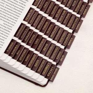 Bible Tabs for Women & Men, 66 Tabs for Old & New Testament, Additional 18 Tabs for Apocrypha, Bible Study Supplies & Christian Gifts (Brown)