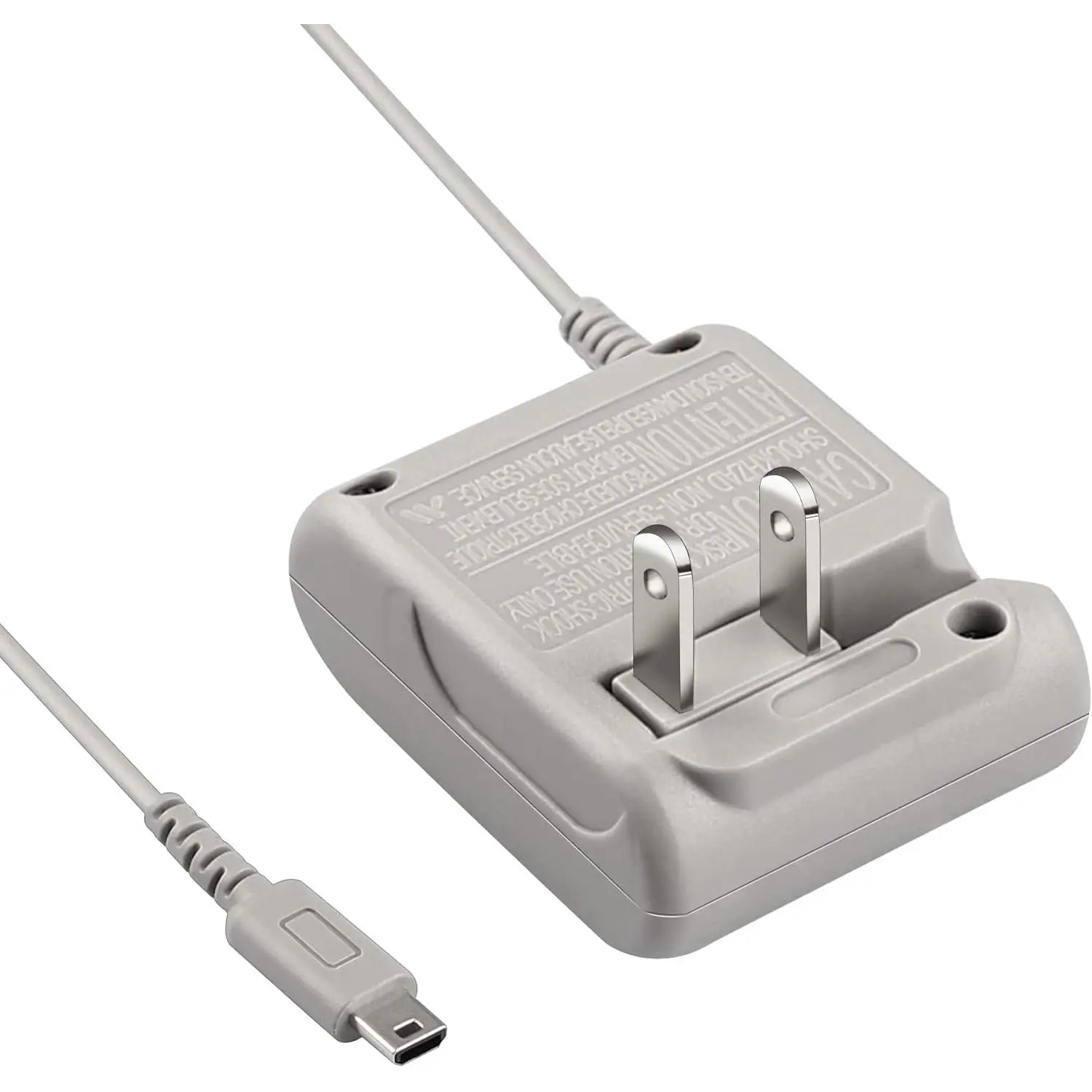 Nintendo DS Lite AC Adapter Wall Charger - Foldable with Fold-Away Plug, Intelligent IC Chip, Overload Safety, 100V-240V Input, 5.2V 450mA Charging Cable (DS Lite Only), Ac100v-240V
