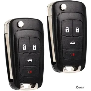 Flip Key Fob Replacement Fits for Chevy Cruze Equinox Camaro Impala 2010 2011 2012 2013 2014 2015 2016 2017 2018 2019 Malibu Sonic Buick Regal Verano Encore GMC Terrain Keyless Entry Remote