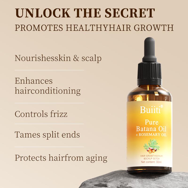 Buiiti Batana Oil with Rosemary - 30 mL Haircare for Nourishing Scalp & Detoxing for Strong, Healthy Hair