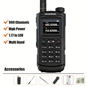 Baofeng UV-5R Upgrade Ham Radio UV20 GPS Dual Band Ham Radio Handheld Long Range Two Way Radio for Adults Walkie Talkies with VOX NOAA FM AM 999CH 771 High Gain Antenna Full Kit Wireless Intercom Radio USB Charging Receiver for Camping Hunting and Hiking