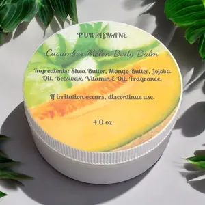 Cucumber Melon Scented Body Balm, Hydrating Bath & Body Care Moisturizer for Dry Skin