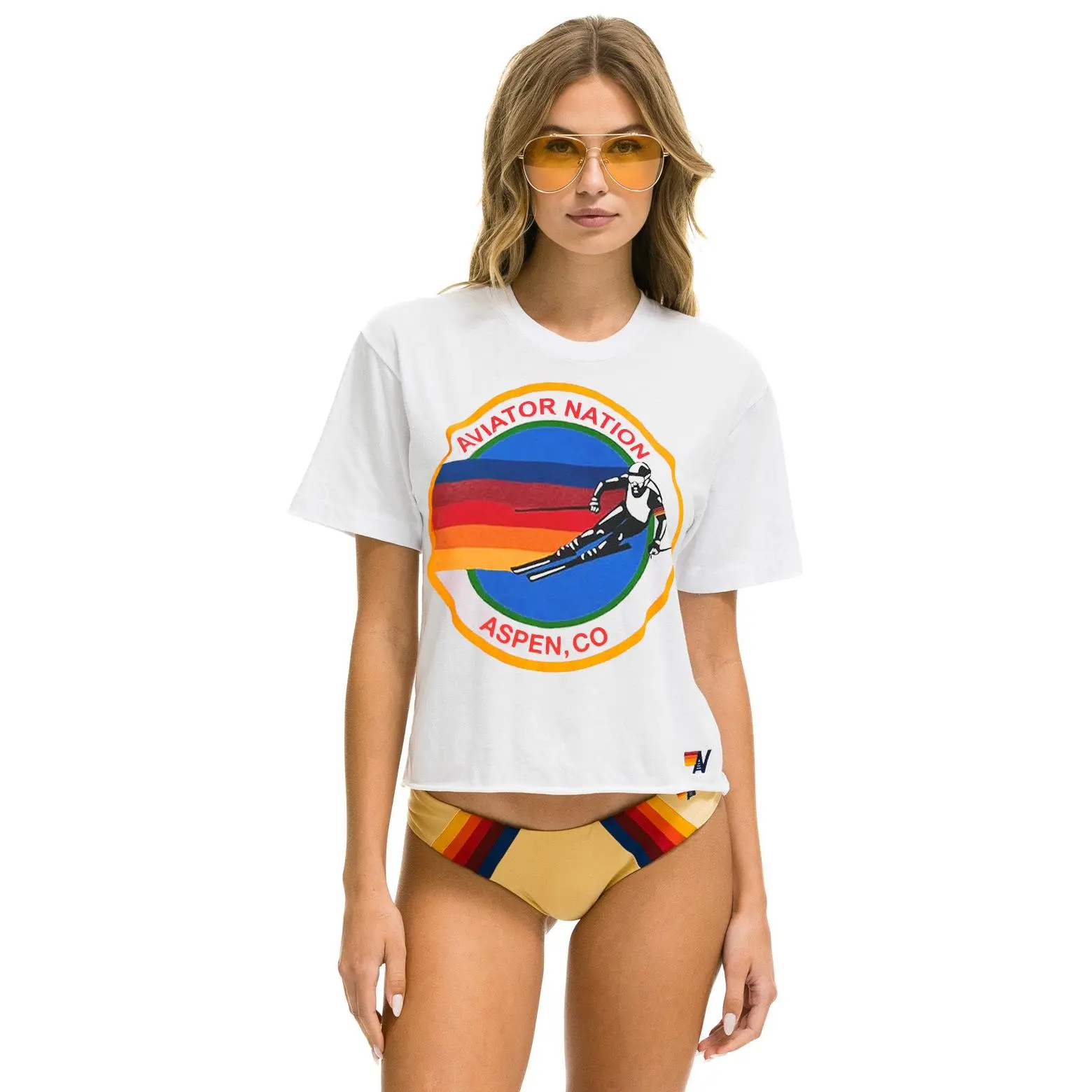 SIGNATURE ASPEN  BOYFRIEND TEE - WHITE