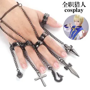 Anime Hunter x Hunter Bracelet Jack Kurapika Five Finger Chain Ring Cosplay Second Dimension Unisex Accessories Jewelry Gift