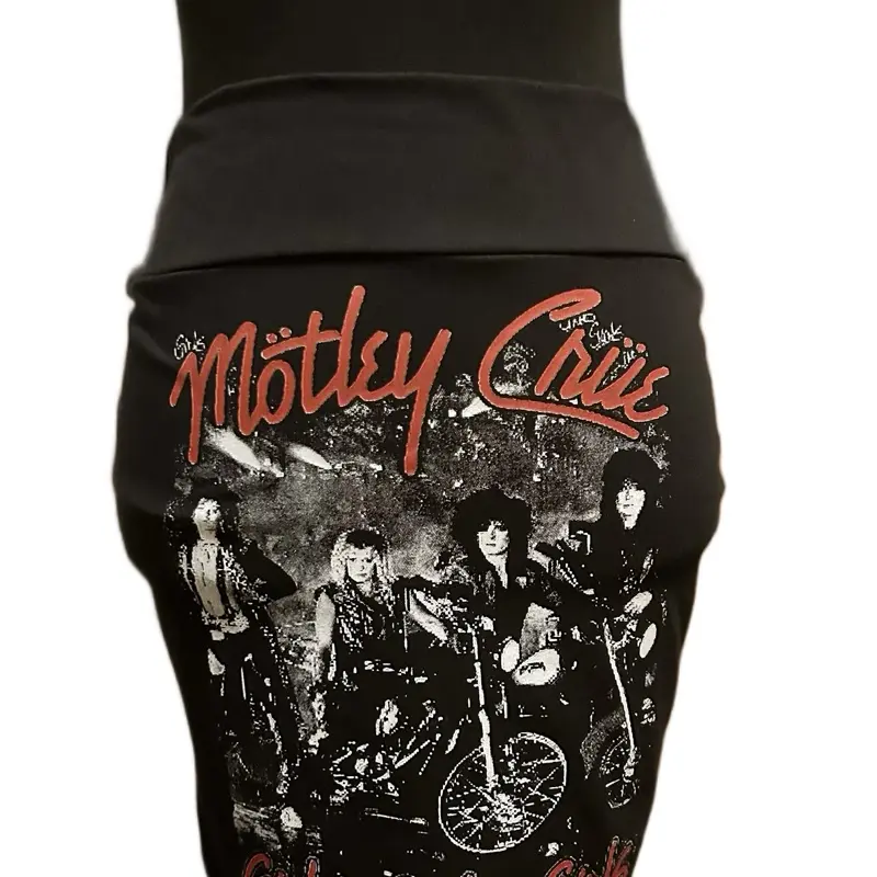 Custom made Motley Crue skirt .large above the knee .nice to wear anywhere or a concert Womenswear Bottom ,cotton