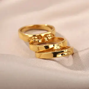 Dome Rings Set Chunky golden Ring for Women Men Thick Statement Ring golden 2000s jewelry  for women and men