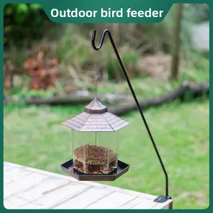 Outdoor balcony bird feeder, semi-automatic feeder, courtyard outdoor hanging waterproof feeding trough, suitable for birds and animals. Garden tools