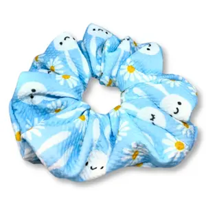 Blue Bunny and Daisy Easter Bullet Scrunchie