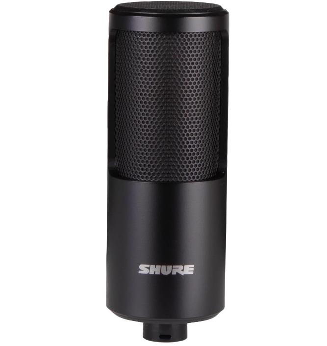 Shure SM4 Brass All-Metal Condenser Microphone - XLR Home Studio Mic with 1-Inch Dual-Diaphragm Capsule, Mix-Ready Preamp, Adapter, Noise Reduction, Low Profile, Camera-Ready Design for Vocals/Instruments, Podcast Setup