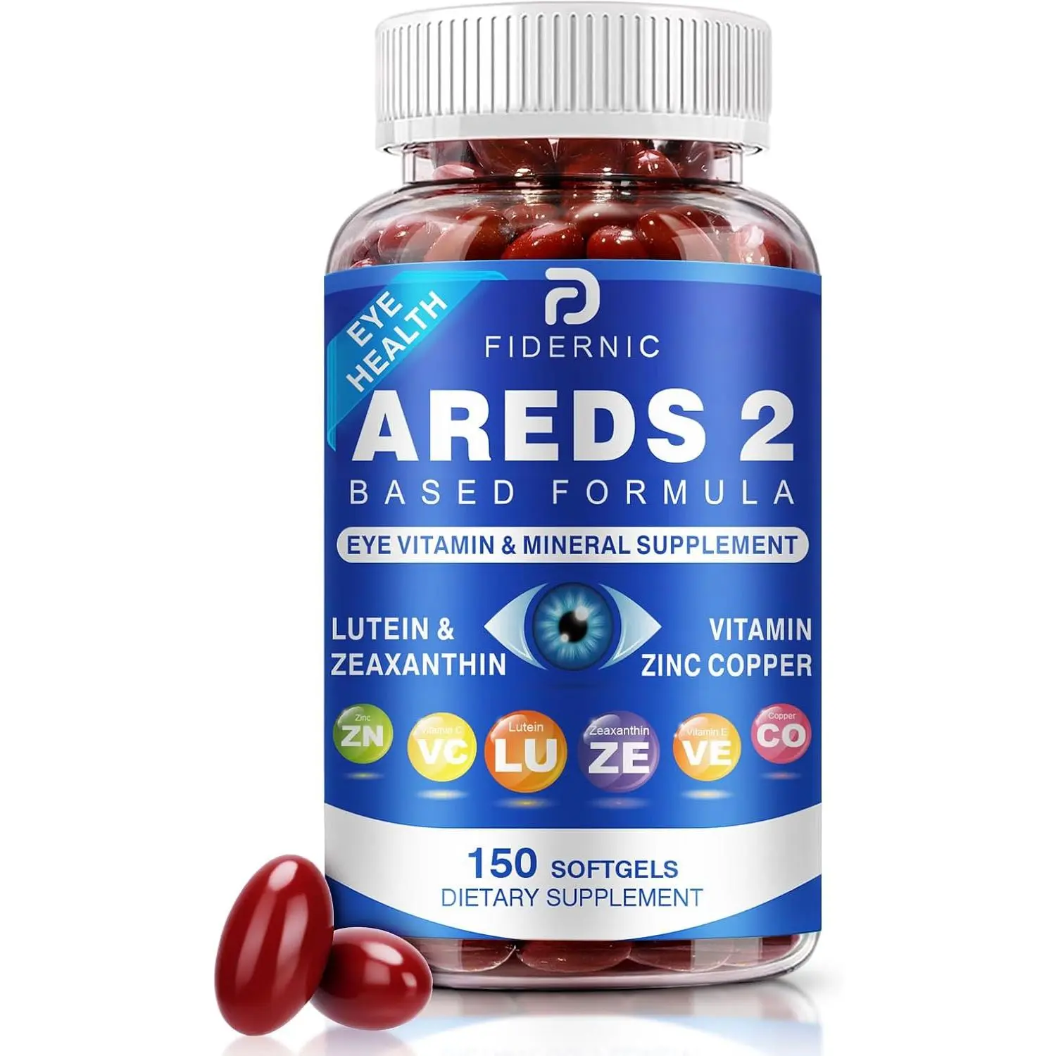 Eye Vitamin and Mineral Supplement Lutein and Zeaxanthin Supplement Vitamin C and E Zinc and Copper for Blue Light Protection Eye Health Support Eyebright Eye Doctor Trusted Macular Care Vision Defense Nutrient Complex