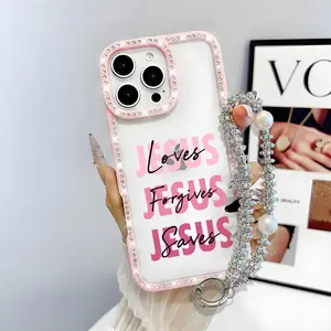 God Jesus Pattern Bling Glitter Phone Case with Sparkle Rhinestone Diamond, Airbag Anti-Fall Crystal Cover for iPhone 16 15 14 13 12 Pro Max Plus Girl