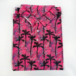 "Miami Palms" Golf Polo (Restocked) - 4 Way Stretch with Excellent Breathability