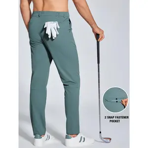 Men's Golf Business Pants 31-Inch Lightweight Straight Stretch Casual Pants Quick-Drying Breathable with 5 One Pockets Menswear Trouser