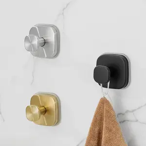 2pcs Multi-Functional Strong Suction Cup Hooks, No Drilling Wall Mount Square Hook, Key Hat Storage Hooks, Durable Adhesive Hangers