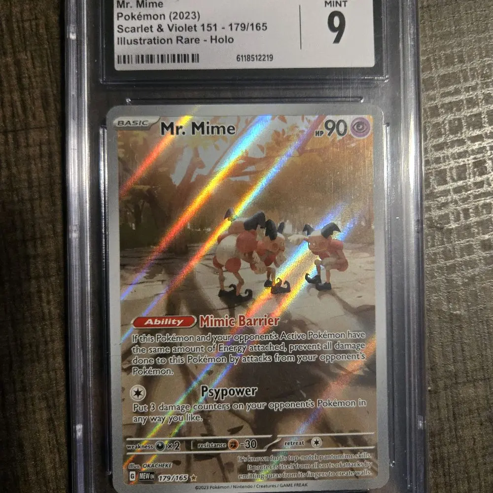 Mr Mime Pokémon TCG Card, CGC Mint 9 Grade, 179/165 Secret Rare