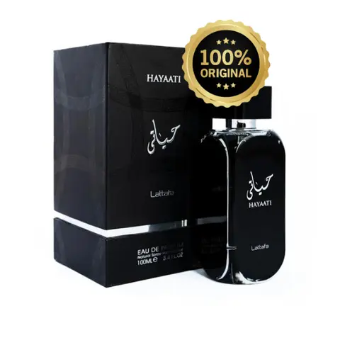 Lattafa Perfumes Hayaati Unisex EDP Spray - 3.4 oz-100ml, Luxurious Fruity Citrusy Spicy Scent with Musk, Powder, Vanilla & Wood Notes, Long-Lasting Fresh Vibe, High Concentration of Fragrance Oils, 5-Year Regular Edition Cologne