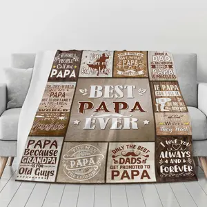 Soft Cozy Flannel Home Use Blanket - Inspirational Quote, Retro Wood Print, Warm Fuzzy Plush Throw - Perfect Father's Day, Birthday, Christmas Gift for Papa, Dad Bedroom Sofa Decor, Home Use Blankets