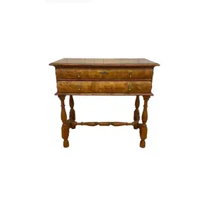 Vintage Burl Wood Biedermeier Style Side Table by Baker Furniture Co.