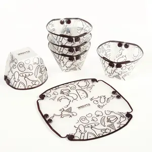 12 Pcs Collapsible Heat-resistant Camping Bowl Plate, Portable Cup Coffee Filter, Food-Grade Plastic Foldable Bowl