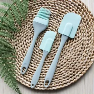 3pcs/set, Silicone Baking Spatulas, Butter Spatulas, Cream Spreader Spatulas, Oil Brush For Baking Cooking Grill, Kitchen Oil Brush, Baking Tool Sets, Kitchen Supplies, Kitchen Tools