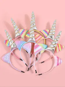 Unicorn Horn Design Headband, Cute Glitter Hair Hoop for Girls, Fashion Hair Accessories for Party, Daily Clothing Decor