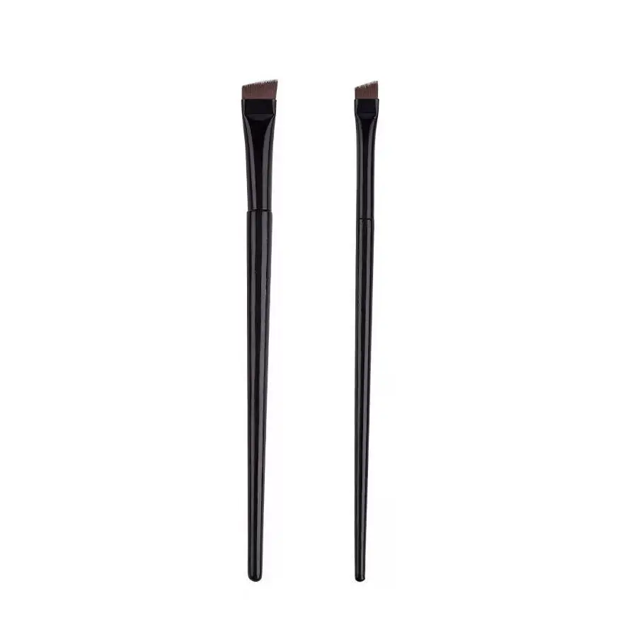 2pcs Ultra Thin Blade Design Eye Makeup Brushes Set, Oblique Head Design Eyebrow Brush & Eyeliner Brush, Professional Makeup Tools For Women