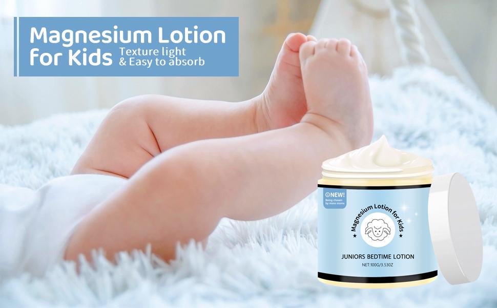 Magnesium Lotion for Kids - Organic Magnesium Lotion for Babies - Soothing Relief & Relaxation - Topical Magnesium Cream Calms Children at Bedtime & Night - Without Melatonin (4 oz)