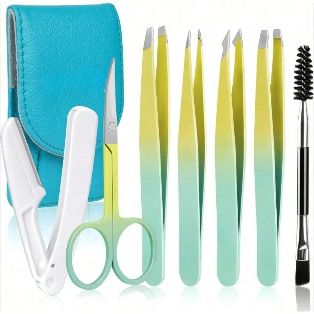 Stainless Steel Tweezers Eyebrow Clip Set Beard Plucking Tweezers Eyebrow Trimmer Beauty Tool Eyebrow Tweezers Set