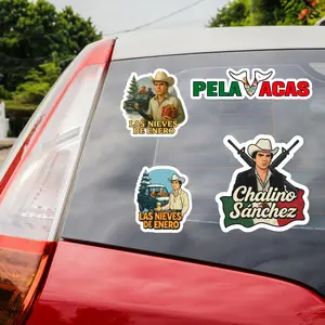 Chalino Sanchez Sticker Pack Outdoor Vinyl Weather Proof 10 Die Cut Stickers for Laptops Helmets Car Windows Tumblers Flat Surfaces Perfect for Gifting