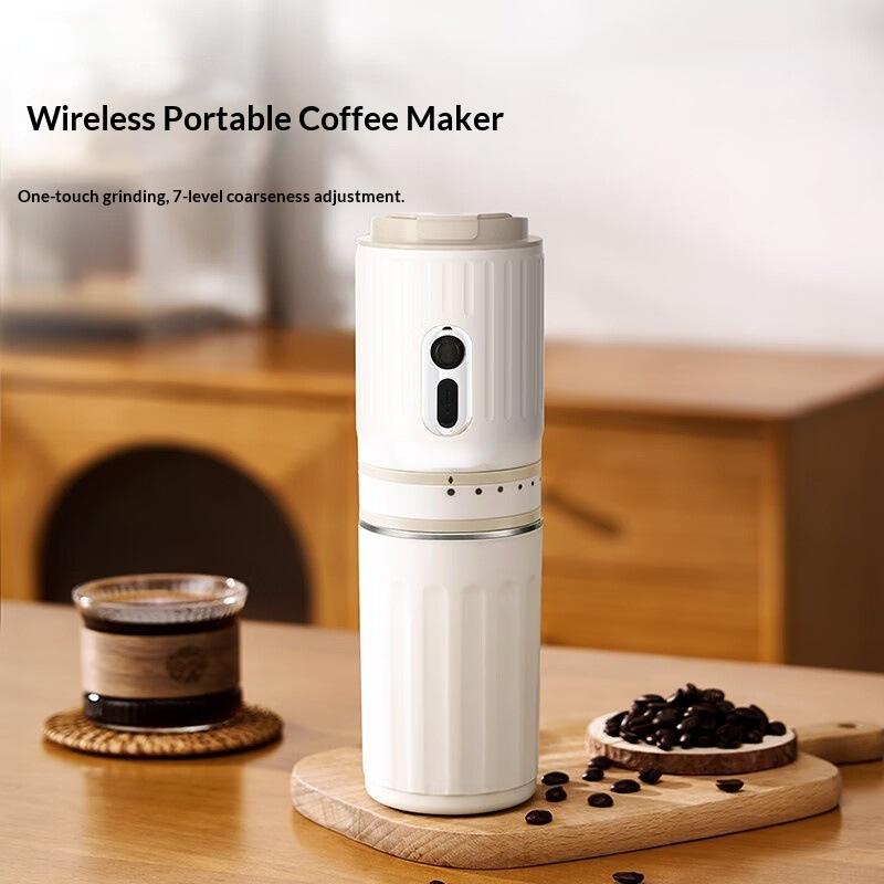 All-in-one Electric Pour Over Coffee Maker, Rechargeable Conical Burr Grinder, Cordless Portable Coffee Brewer for Hiking, Picnic, Office