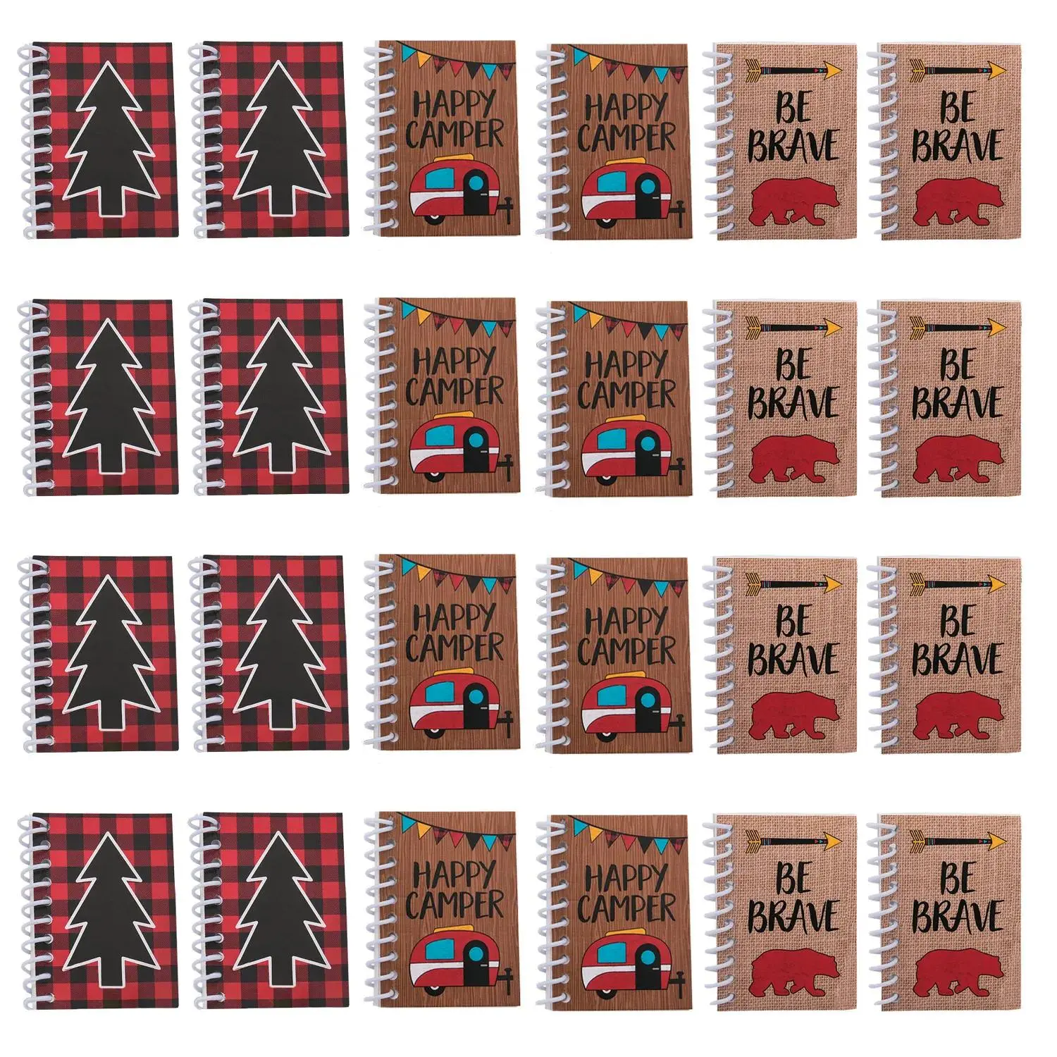 2 1/2" x 3 1/2" Mini Adventure Paper Spiral Notebooks - 24 Pc.