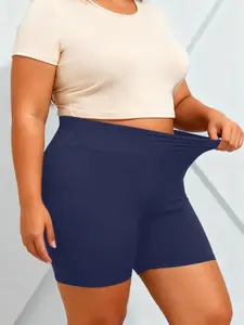 High Waist Plus Size Biker Shorts for Women - 4-Way Stretch Tummy Control & Butt Lifting Yoga Shorts, Breathable Squat-Proof Shaping Activewear, Workout Essential for Gym, Running & Daily Wear