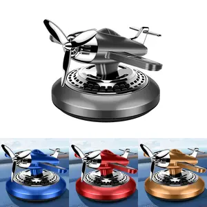 Car Air Freshener Diffuser, Helicopter Solar Rotating Aluminum Alloy Diffuser, Stress Relief & Odor Purification, for Car Office Home Study Room, Car Aromatherapy Diffuser
