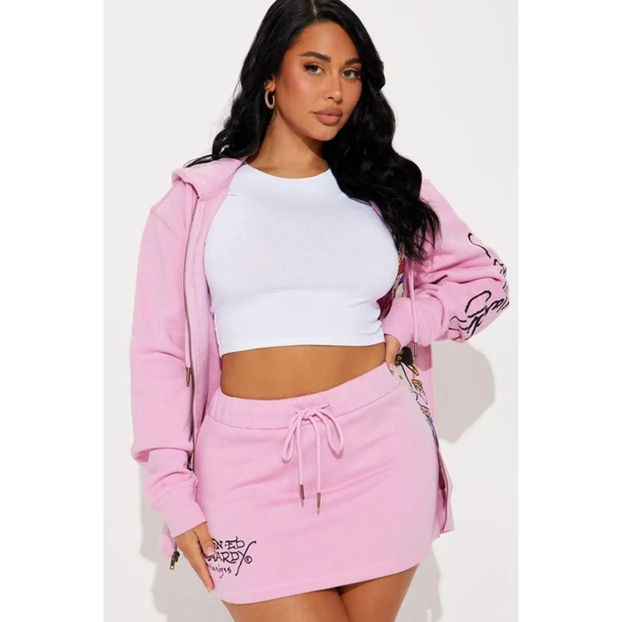 Ed Hardy NYC Skirt Set - Pink 6 - TikTok Shop