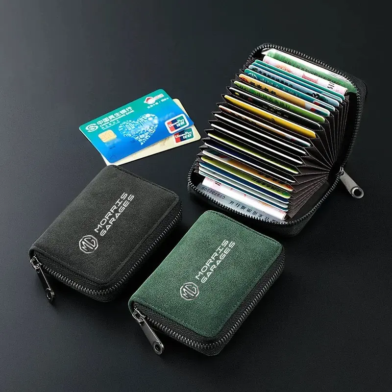 18 Cards Slot Card Bag Zipper Multifunctional Card Holder Card Clip Key Bagfor MG Phev ZS MG3 MG5 MG6 MG7 Hector 350 3SW EZS