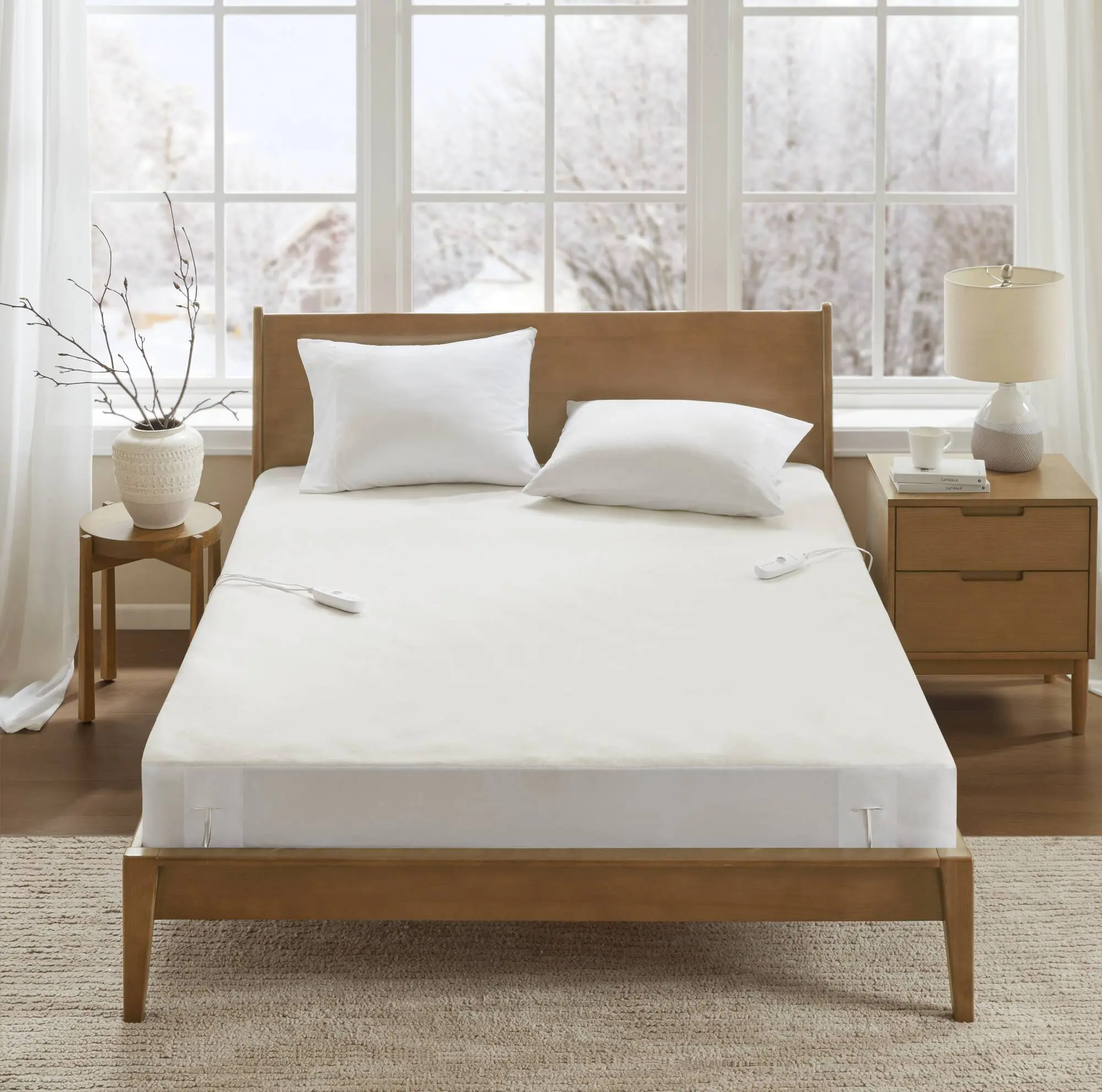 King Size Electric Heated Mattress Pad – Soft White Quilted Bed Warmer, Single Piece for Cozy Sleep, Fits Standard King Mattress, Ideal for Bedroom or Guest Room