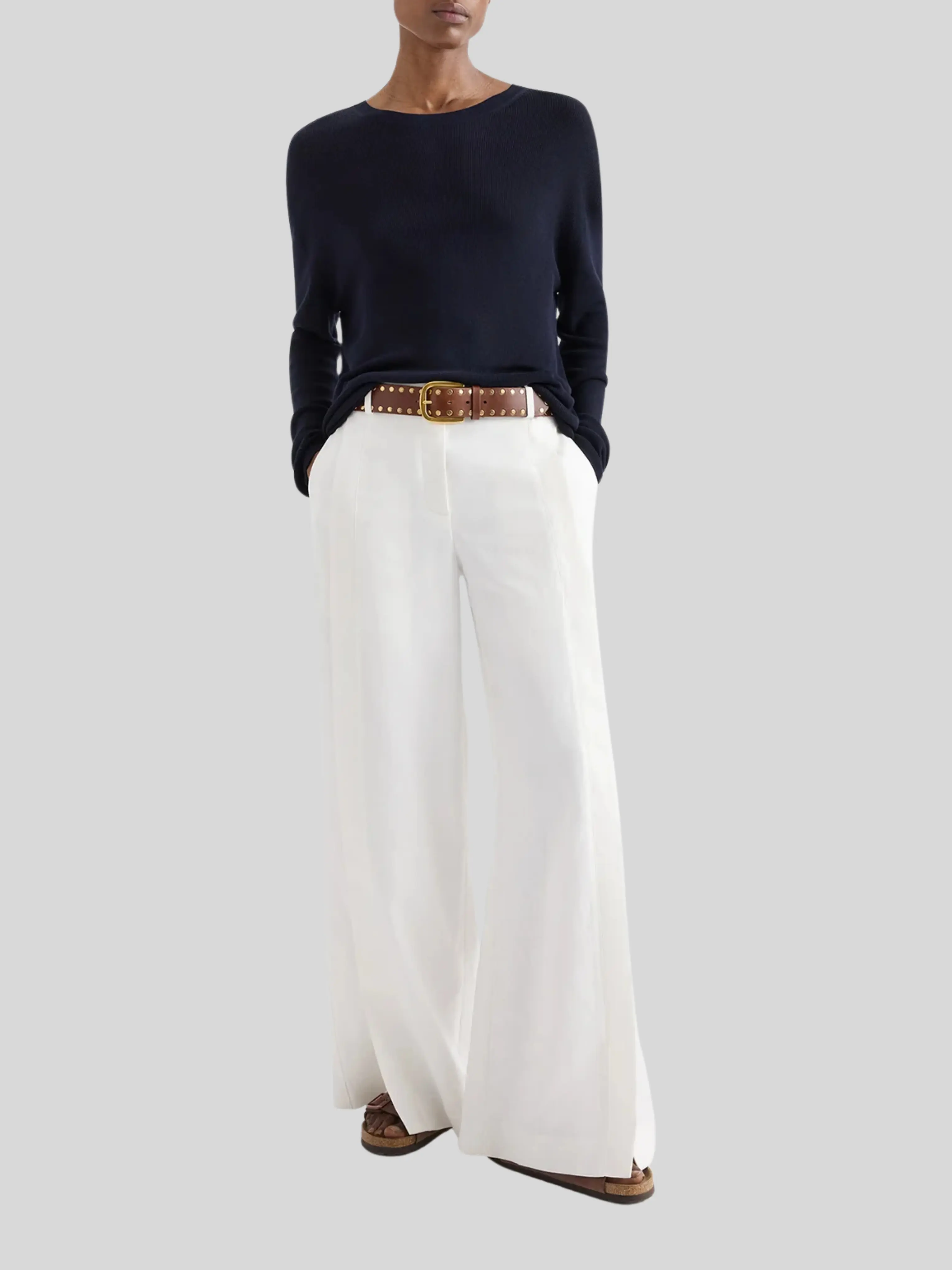 Taite Pant in Ivory Chintzed Linen
