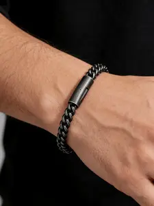 Vintage Chain Link Men's Bracelet, Cool Robust Punk Rock Motorcycle Bracelet, Father's Day Gift, Casual Alloy Jewelry, All Seasons