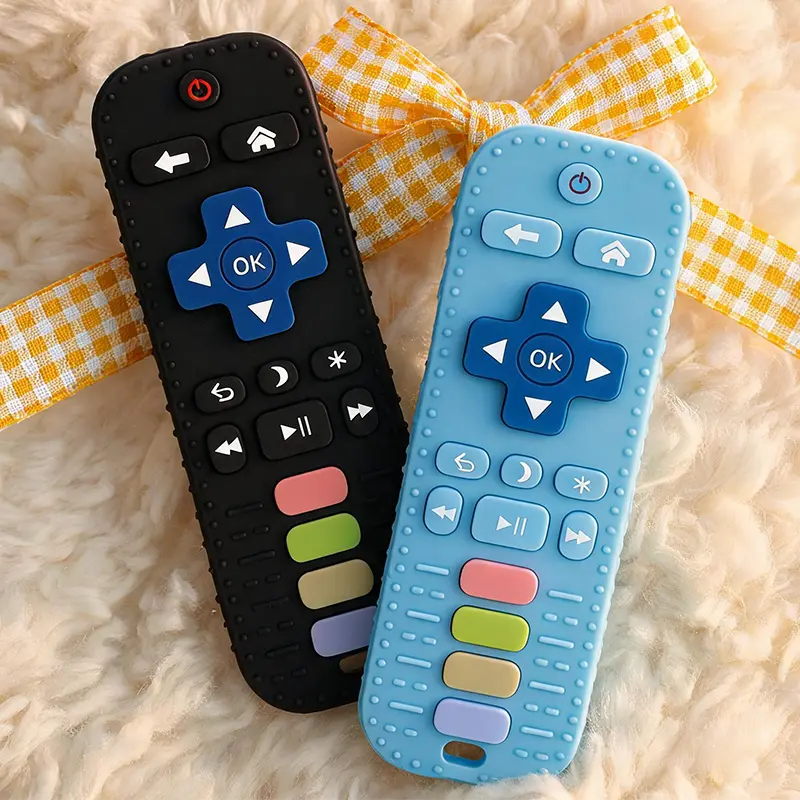 2/1 Pcs 0+ Months Baby Remote Control Teether Toy – Soft Silicone Sensory Chew Toy for Teething Relief & Bath Play, Sensory Chew Toys, Christmas and Easter Gifts