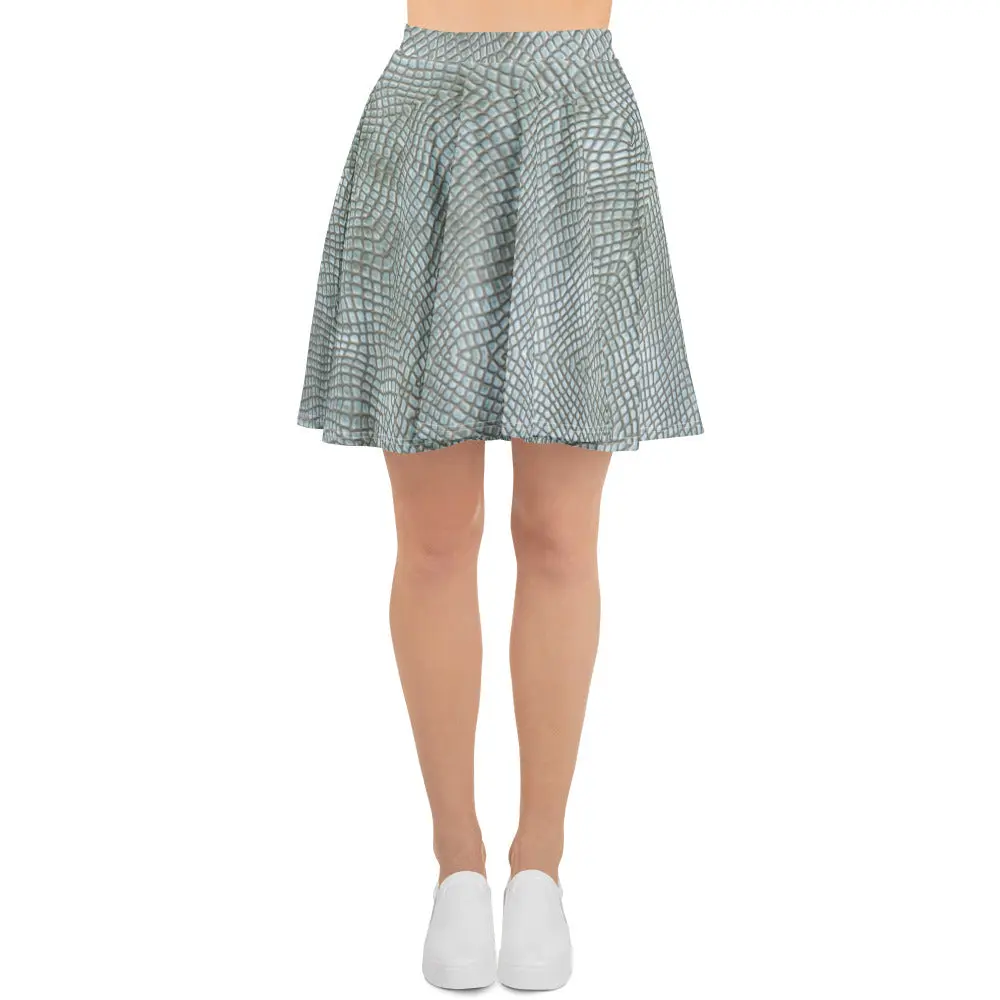 Faded Crocodile Skater Skirt