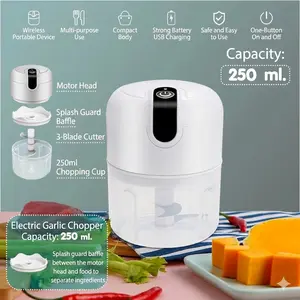 Mini Electric Food Chopper USB Rechargeable Garlic Onion Vegetable