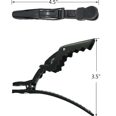 Vinisay Unisex Daily Everyday Easy-to-Use Basic Black Plastic Durable Hair Claws - Alligator Claw-Duck Bill Style Salon Professional Hair Securing Clips
