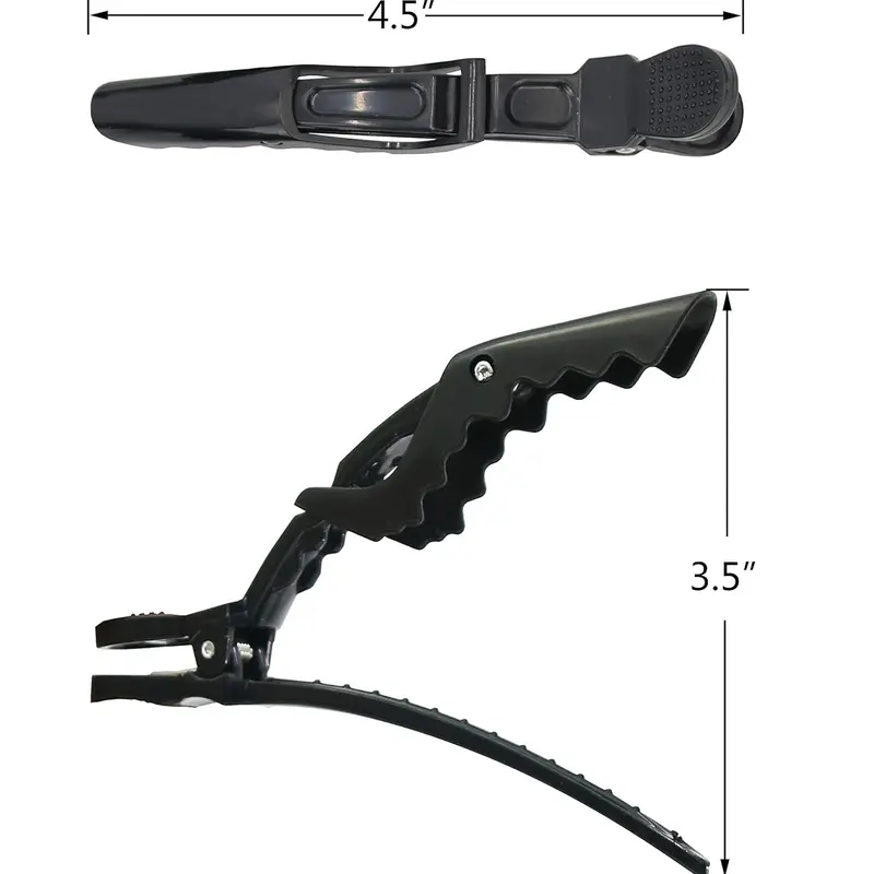 Vinisay Unisex Daily Everyday Easy-to-Use Basic Black Plastic Durable Hair Claws - Alligator Claw-Duck Bill Style Salon Professional Hair Securing Clips
