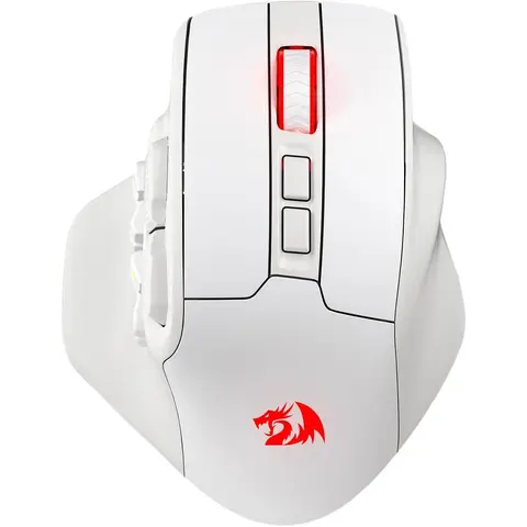 Redragon M811 PRO Wireless Optical MMO Gaming Mouse, PC Gaming Accessories, 15 Programmable Buttons, RGB Lighting Ergonomic Mouse, 10 Side Macro Keys, Precision Actuation, Software-Supported DIY Keybinds, 80h Battery Life (Lights Off), Natural Grip Build