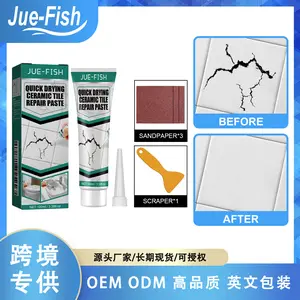 Jue-Fish Quick Drying Ceramic Tile Repair Paste for Crack Repair Tile Adhesive Marble Bathtub Furniture Toilet 100ml