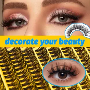 40D Cluster Lashes, 200pcs Volume Lash Clusters, Reusable Lightweight Individual Lashes for Home Application, Thick Eyelash Curls, Eyelash Extensions, Eyelash Clusters