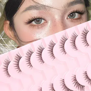 10 Pairs Half Eye Tail Lashes, 3D Curl, Natural Long, Comfortable Lightweight, Daily Use, Suitable for Beginners, Beginner Friendly Lashes, False Eyelashes, Artificial Lashes, Luxurious Fake Eyelashes